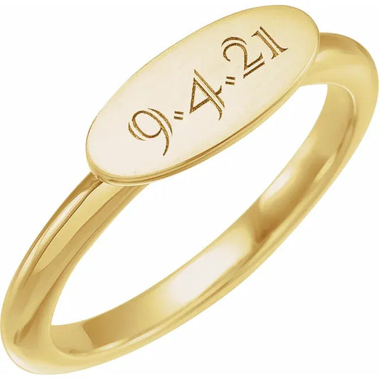 Engravable Oval Ring - Atlassian Keepsakes